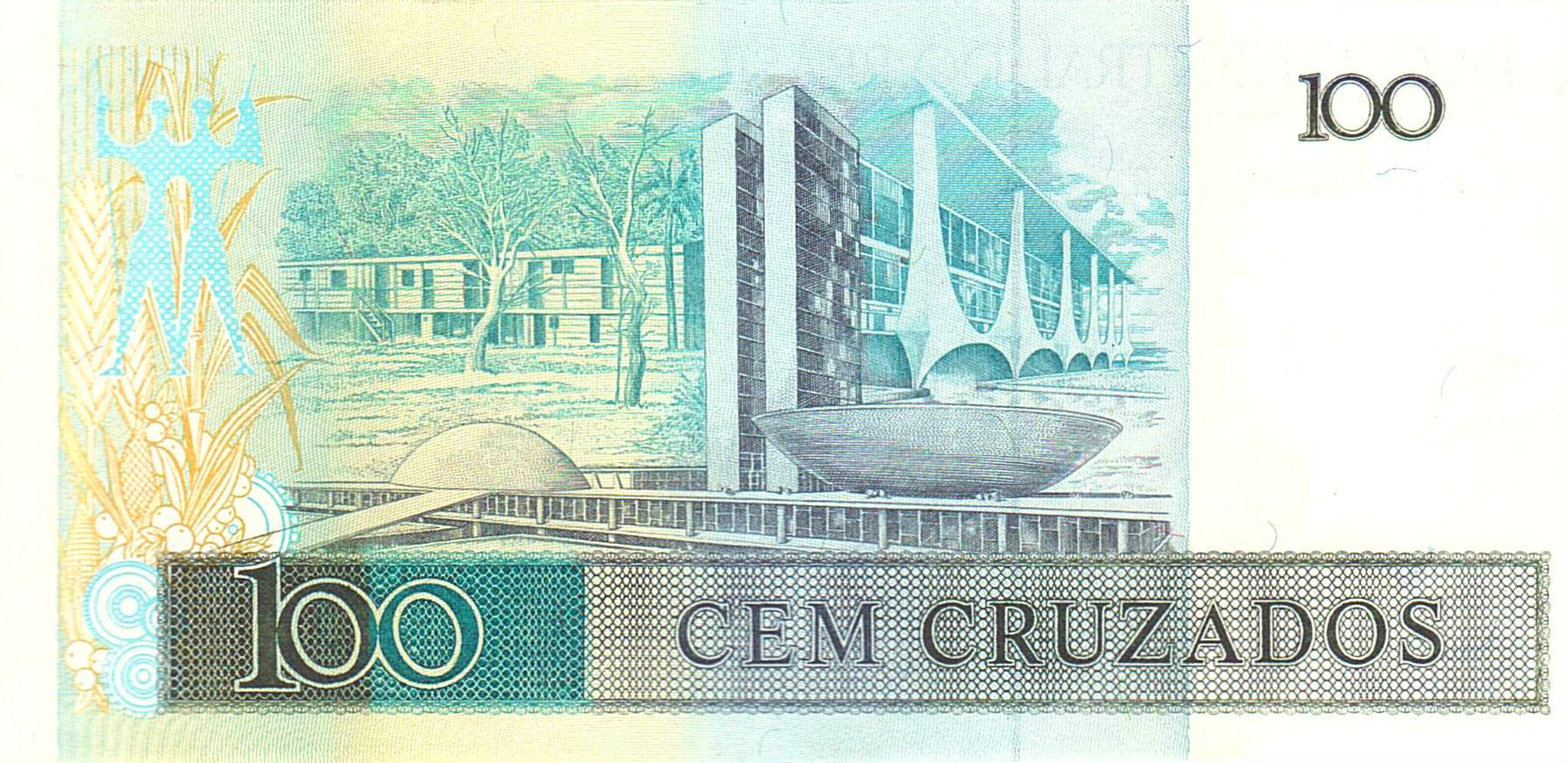 Brazil 100 1986 UNC P-211/c